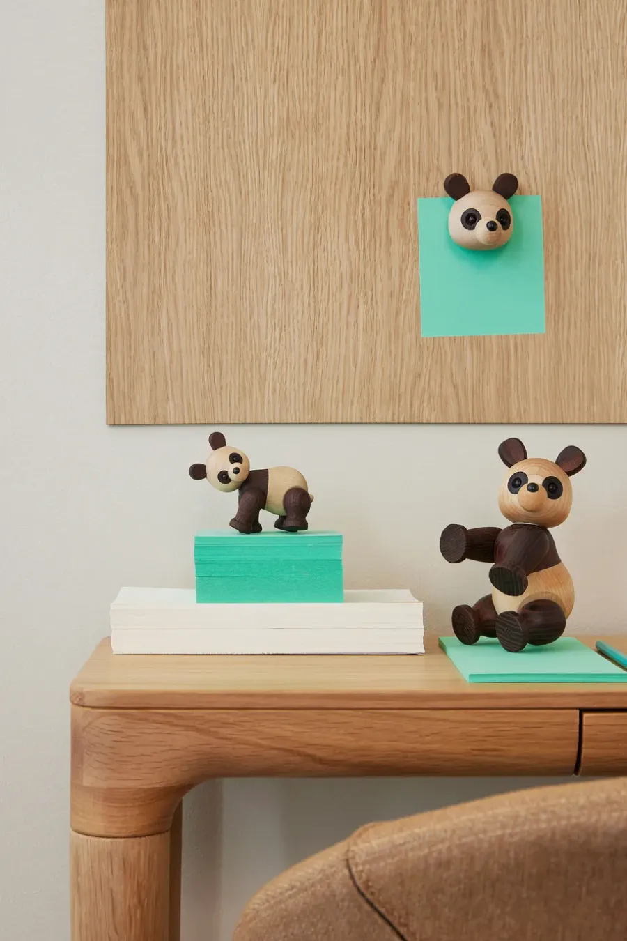 Spring Copenhagen Pixi Panda decoratie Esdoorn 9 cm, Bruin< Houten Beelden
