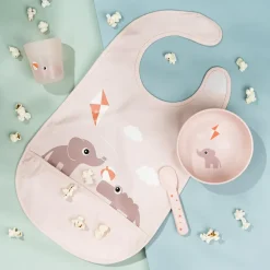 Done by deer Playground slabbetje met klittenband, Powder< Kinderkamer Interieuraccessoires|Kinderkamer Interieuraccessoires