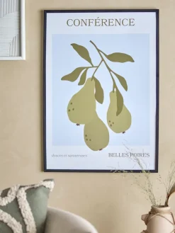 Bloomingville Poire poster met lijst 52x72 cm, Poire-black pine< Wanddecoraties