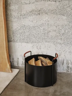 Ferm Living Port houtmand, Black< Opbergmanden