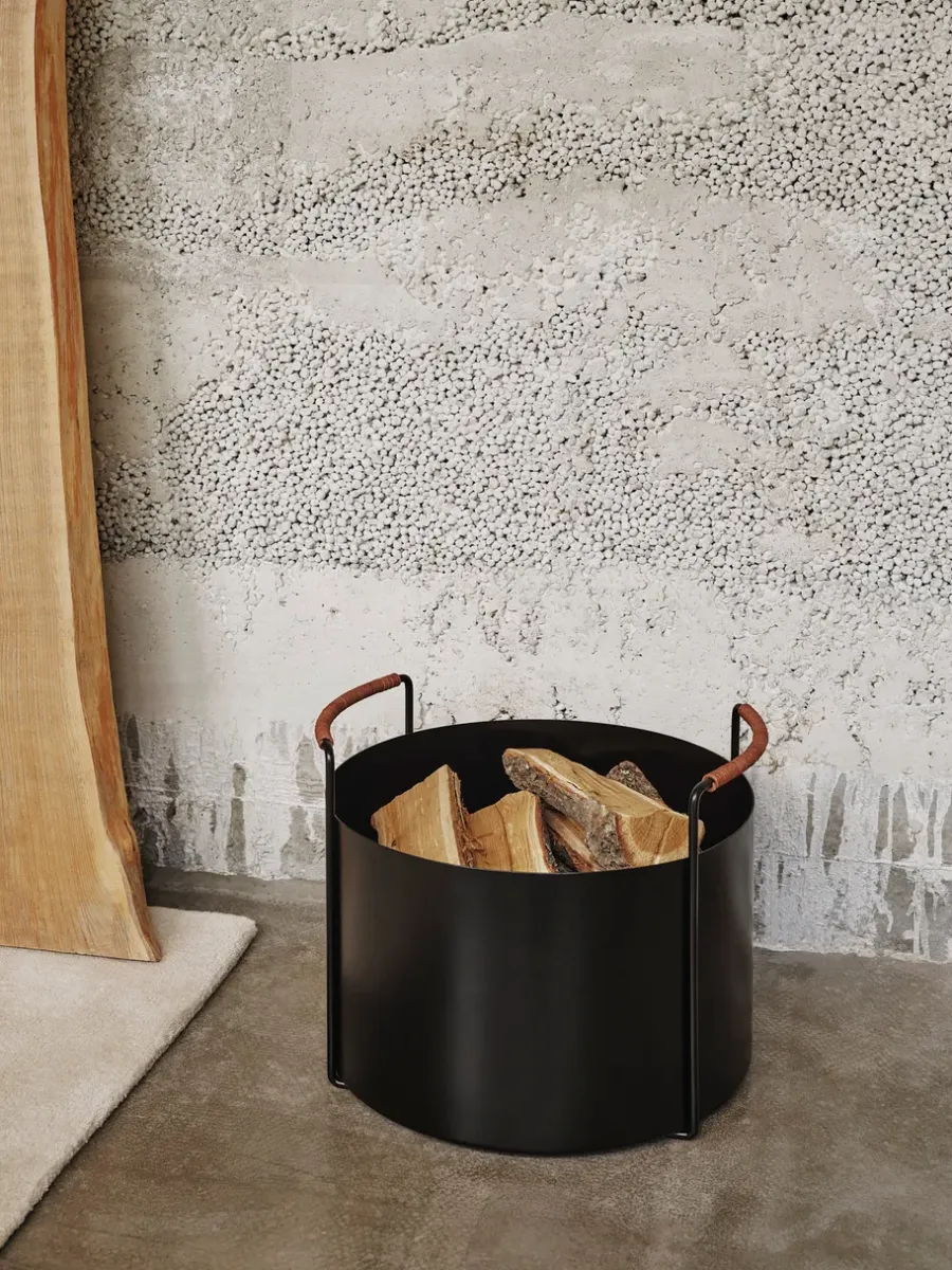 Ferm Living Port houtmand, Black< Opbergmanden