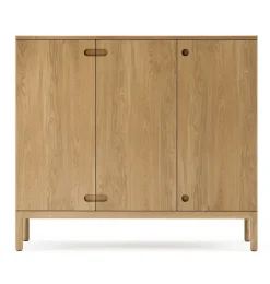 Stolab Prio Hoog dressoir, eikenhout naturel olie, houten deur< Ladekasten & Dressoirs