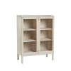 Stolab Prio kast hoog, berkenhout witgeolied, glazen deur< Kasten & Vitrines