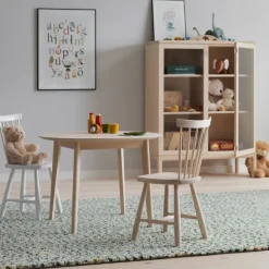 Stolab Prio kast hoog, berkenhout witgeolied, glazen deur< Kasten & Vitrines