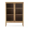 Stolab Prio kast hoog, eikenhout naturel olie, glazen deur< Kasten & Vitrines