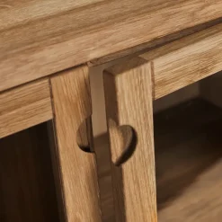 Stolab Prio kast laag, berkenhout witgeolied, houten deur< Kasten & Vitrines