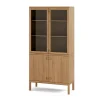 Stolab Prio vitrinekast, Eikenhout naturel olie met verlichting< Kasten & Vitrines