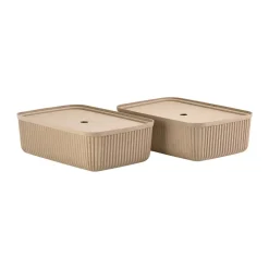 Zone Denmark Pulp opbergdoos 32x48 cm 2-pack, Natural Brown< Opbergmanden