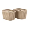 Zone Denmark Pulp opbergdoos 15x23 cm 2-pack, Natural Brown< Opbergmanden