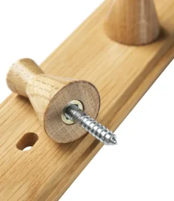 FDB Møbler Q3 Allé kroklist 3 haken, Oak nature lacquered< Haken & Hangers