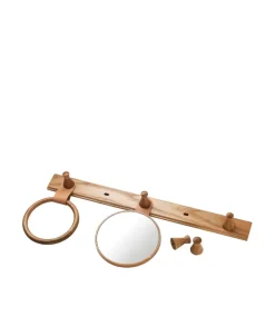 FDB Møbler Q3 Allé kroklist 5 haken, Oak nature lacquered< Haken & Hangers
