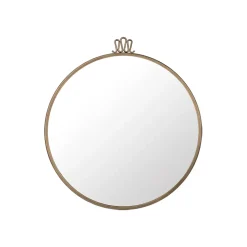 GUBI Randaccio Spiegel, fjorantique brass, medium< Ronde Spiegels|Wandspiegels