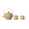Ferm Living Rattan theeservies 3-delig, Natural< Kinderkamer Interieuraccessoires|Kinderkamer Interieuraccessoires