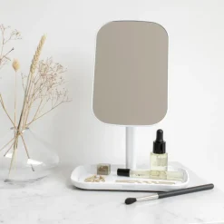 Brabantia ReNew spiegel met opbergvakje, Wit< Tafelspiegels