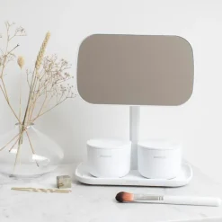 Brabantia ReNew spiegel met opbergvakje, Wit< Tafelspiegels