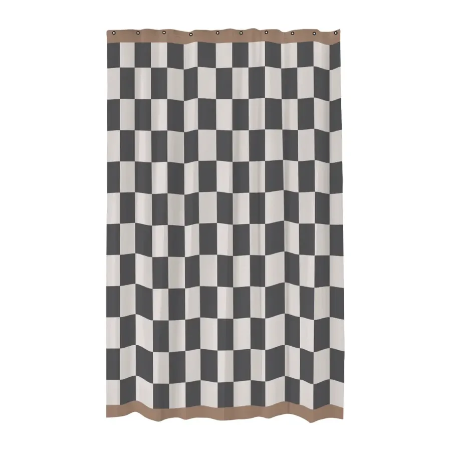 Mette Ditmer Retro douchegordijn 150x200 cm, Dark grey< Douchegordijnen
