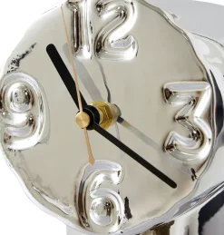 HKliving Retro keramiekklok 17,5 cm, Chrome< Tafelklokken