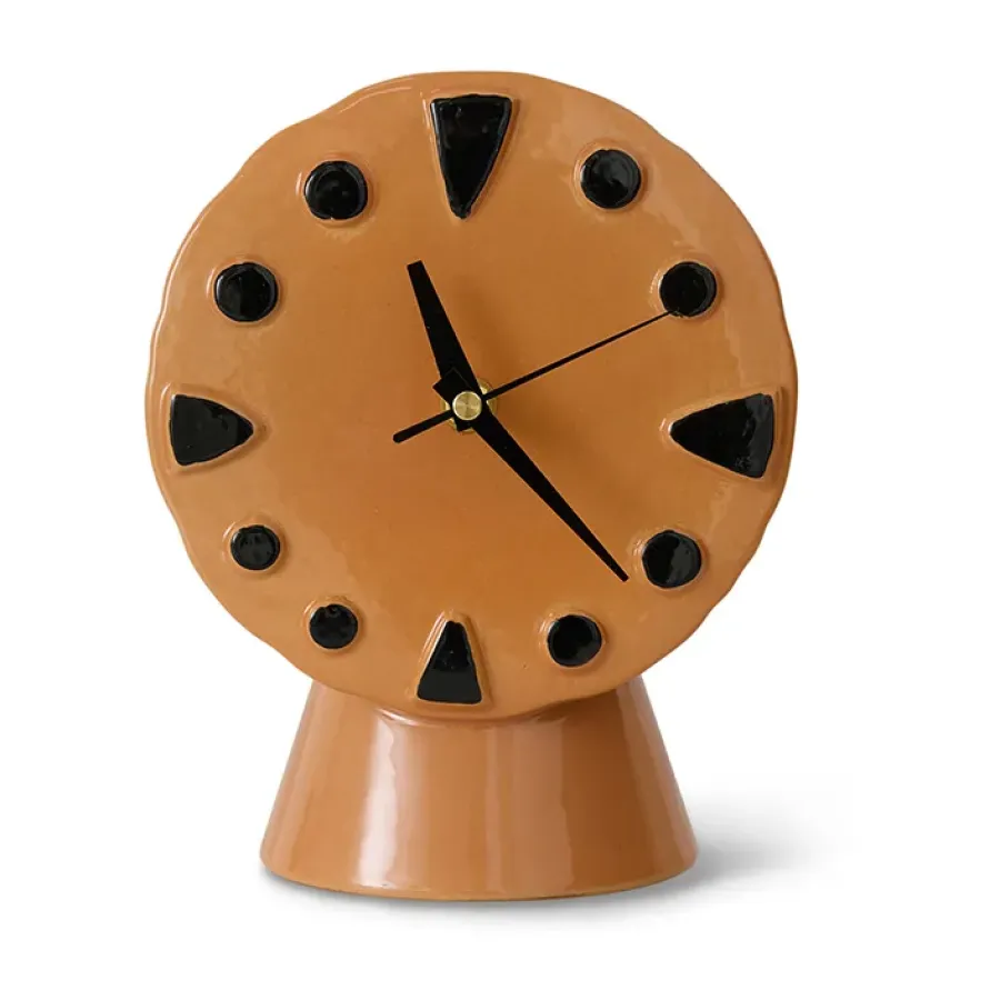 HKliving Retro keramische klok 20,8 cm, Peach< Tafelklokken