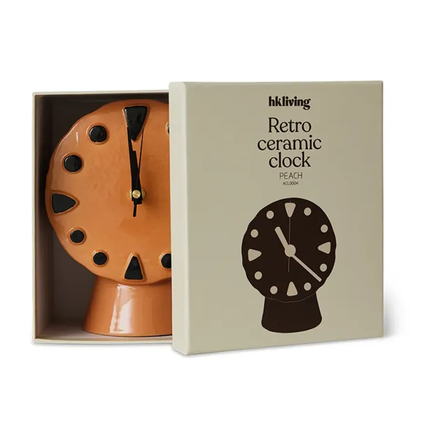 HKliving Retro keramische klok 20,8 cm, Peach< Tafelklokken
