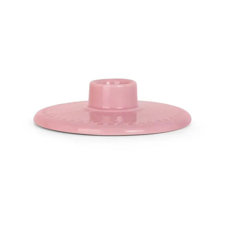 Lyngby Porcelæn Rhombe kandelaar 3 cm, Roze< Kandelaars