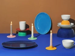 Lyngby Porcelæn Rhombe kandelaar 3 cm, Roze< Kandelaars