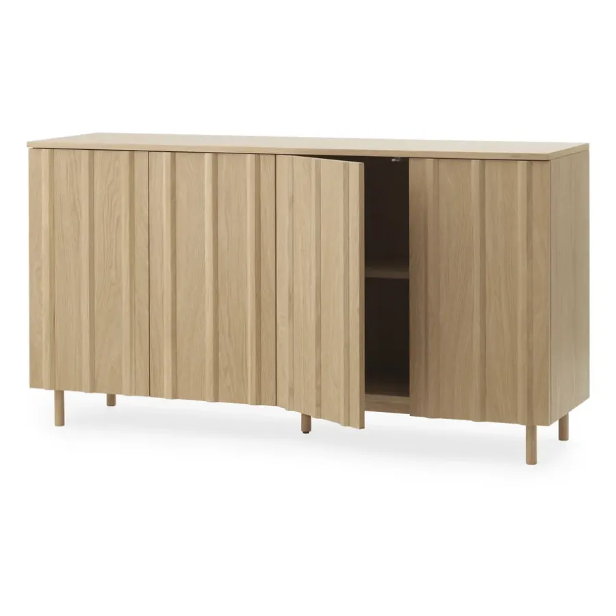Normann Copenhagen Rib bijzettafel 45x159 cm, Oak< Ladekasten & Dressoirs
