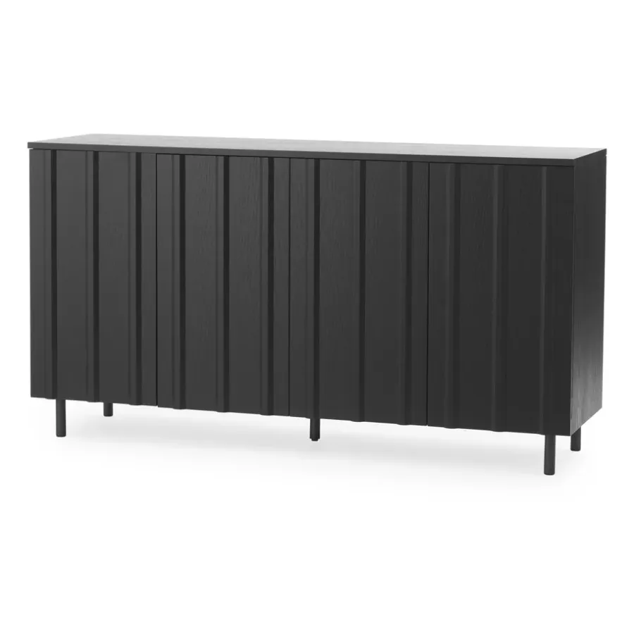Normann Copenhagen Rib bijzettafel 45x159 cm, Soft Black< Ladekasten & Dressoirs