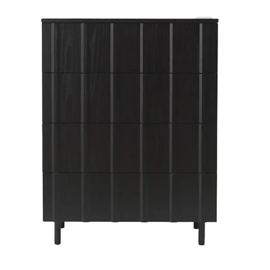Normann Copenhagen Rib commode 4 lades, Soft Black< Ladekasten & Dressoirs