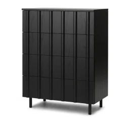 Normann Copenhagen Rib commode 4 lades, Soft Black< Ladekasten & Dressoirs