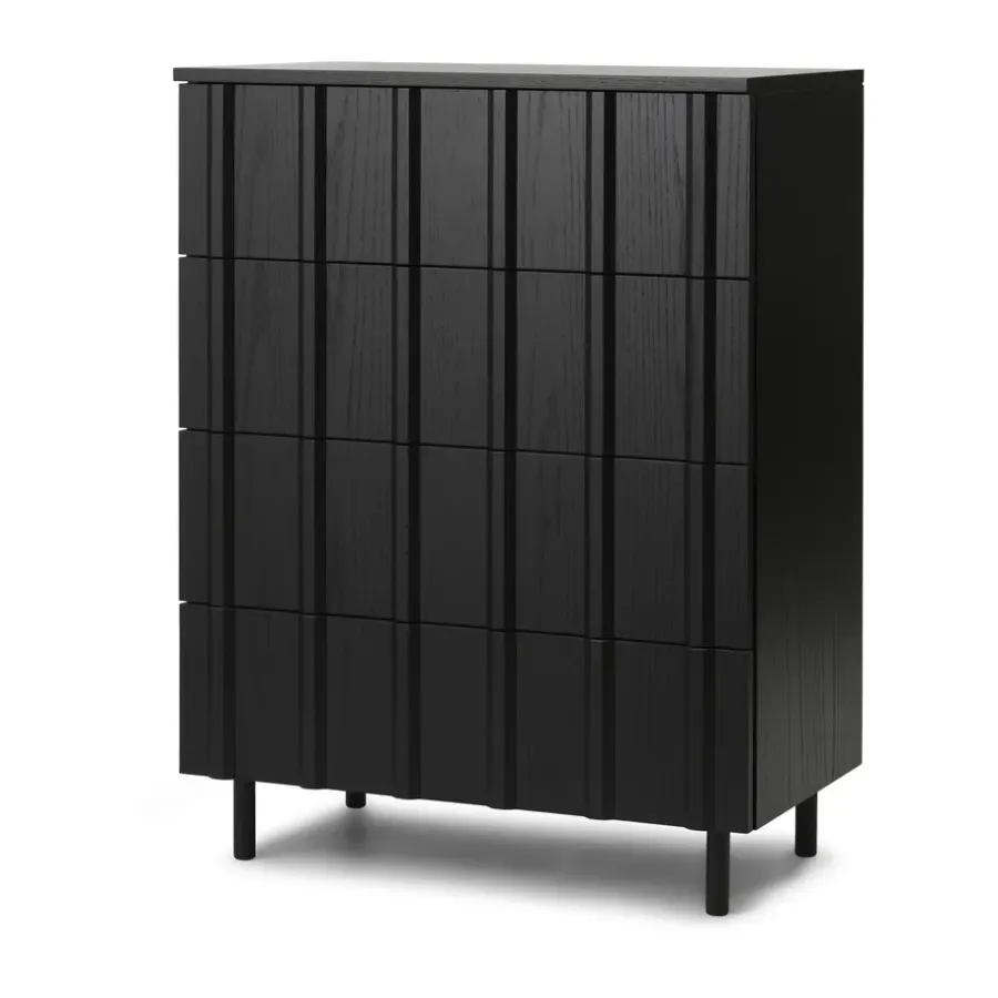 Normann Copenhagen Rib commode 4 lades, Soft Black< Ladekasten & Dressoirs