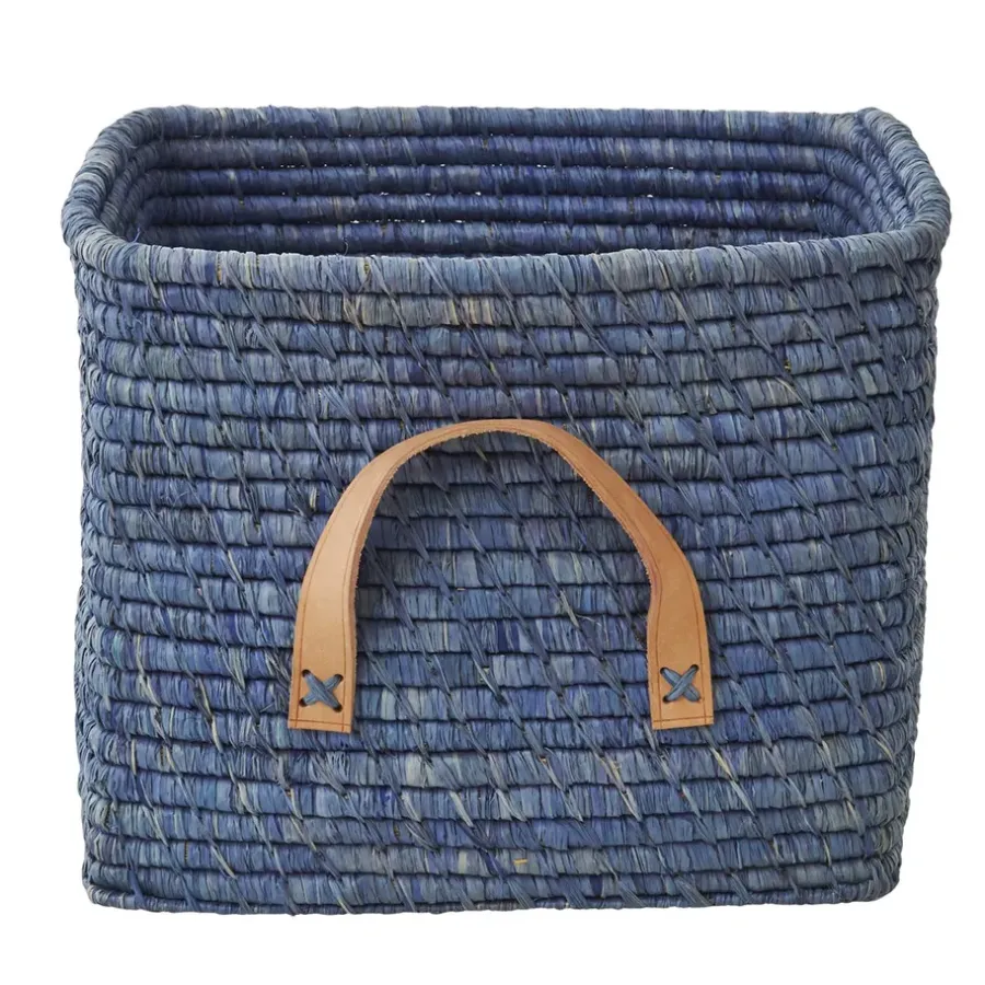 RICE raffia opbergmand, Blauw< Opbergoplossingen Voor De Kinderkamer|Opbergmanden