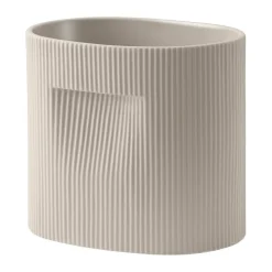 Muuto Ridge pot 24 cm, Beige< Bloempotten