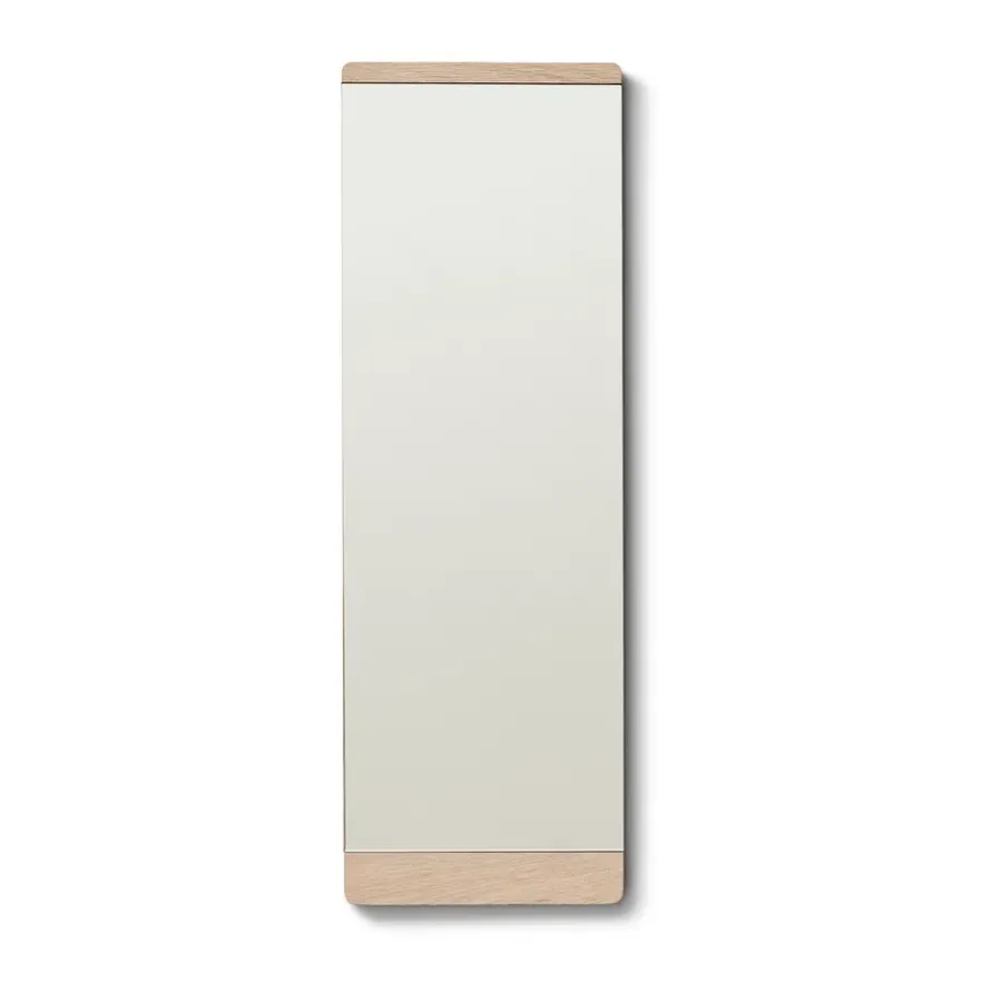 Form & Refine Rim wandspiegel 35x110 cm, Wit eiken< Wandspiegels