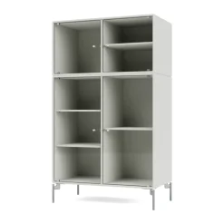 Montana Ripple III vitrinekast 69,6x117,6x38 cm, Nordicpoten chrome< Kasten & Vitrines