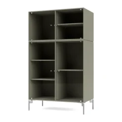 Montana Ripple III vitrinekast 69,6x117,6x38 cm, Fennelpoten chrome< Kasten & Vitrines