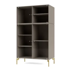 Montana Ripple III vitrinekast 69,6x117,6x38 cm, Trufflepoten brass< Kasten & Vitrines