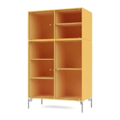 Montana Ripple III vitrinekast 69,6x117,6x38 cm, Acaciapoten chrome< Kasten & Vitrines