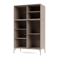 Montana Ripple III vitrinekast 69,6x117,6x38 cm, Mushroompoten chrome< Kasten & Vitrines
