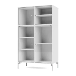 Montana Ripple III vitrinekast 69,6x117,6x38 cm, NewWhitepoten chrome< Kasten & Vitrines