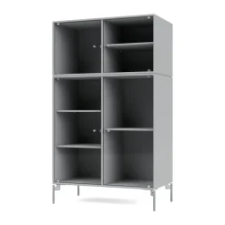 Montana Ripple III vitrinekast 69,6x117,6x38 cm, Fjordpoten chrome< Kasten & Vitrines