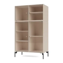 Montana Ripple III vitrinekast 69,6x117,6x38 cm, Claypoten black< Kasten & Vitrines