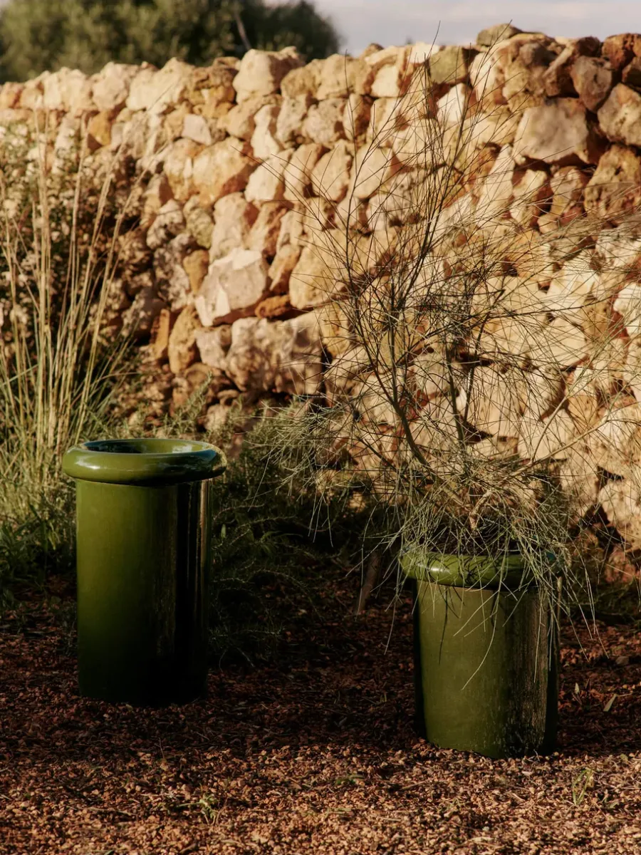 Ferm Living Rollo pot Ø31x36 cm, Moss Green< Bloempotten
