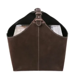 Ørskov tijdschriftenmand suede, bruin< Tijdschriftenrekken