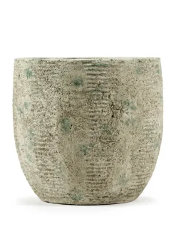 Serax Rustic pot gestreept M 20,5 cm, Grey< Bloempotten