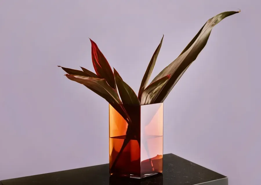 Iittala Ruutu vaaas 20,5 x 27 cm, koper< Vazen