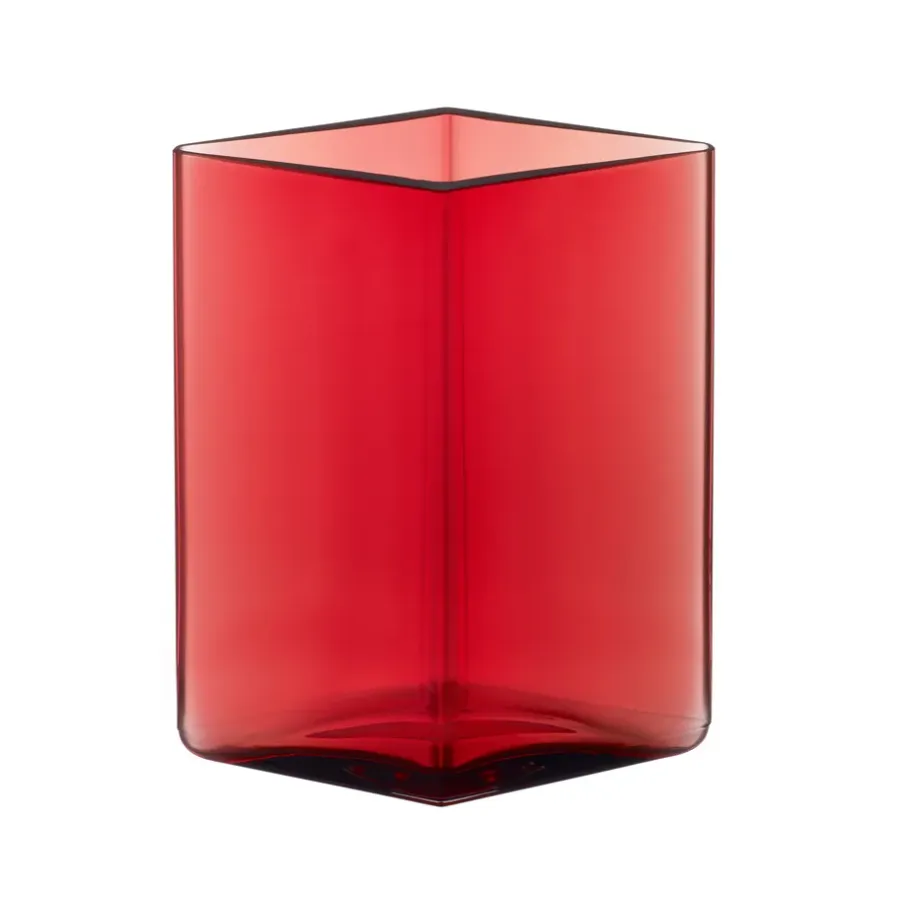 Iittala Ruutu vaas 11,5 x 14 cm, cranberryrood< Vazen