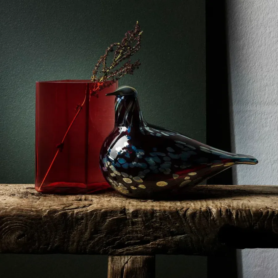 Iittala Ruutu vaas 11,5 x 14 cm, cranberryrood< Vazen