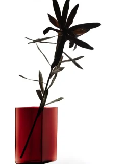 Iittala Ruutu vaas 11,5 x 14 cm, cranberryrood< Vazen