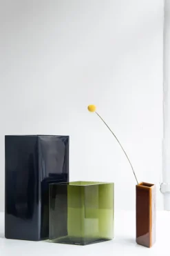Iittala Ruutu vaas 20,5 x 18 cm, mosgroen< Vazen