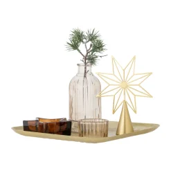 Bloomingville Sanga dienblad met decoratieobjecten, 6-delig, Goud< Decoratieve Accessoires|Kerstdecoraties
